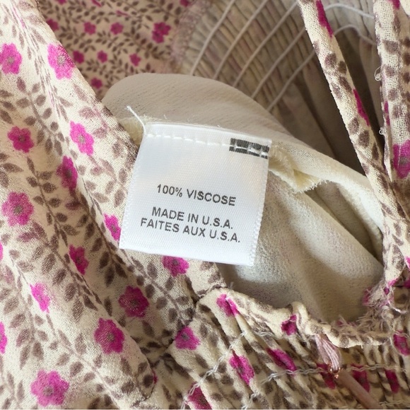 Misa Los Angeles Stefanya Micro Floral Boho Maxi Blouson Dress Sz M - Picture 8 of 11